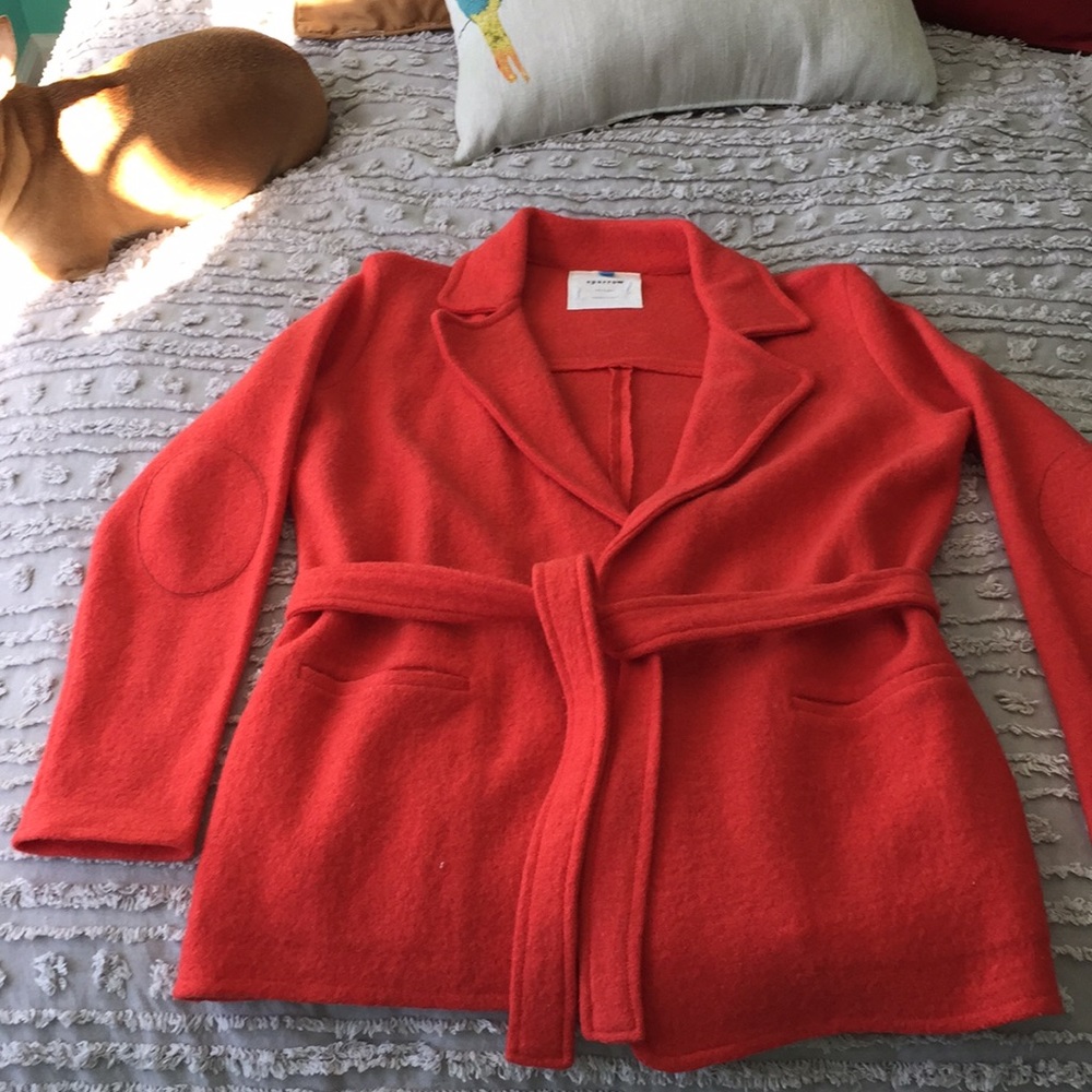 Anthropologie Orange wool blazer